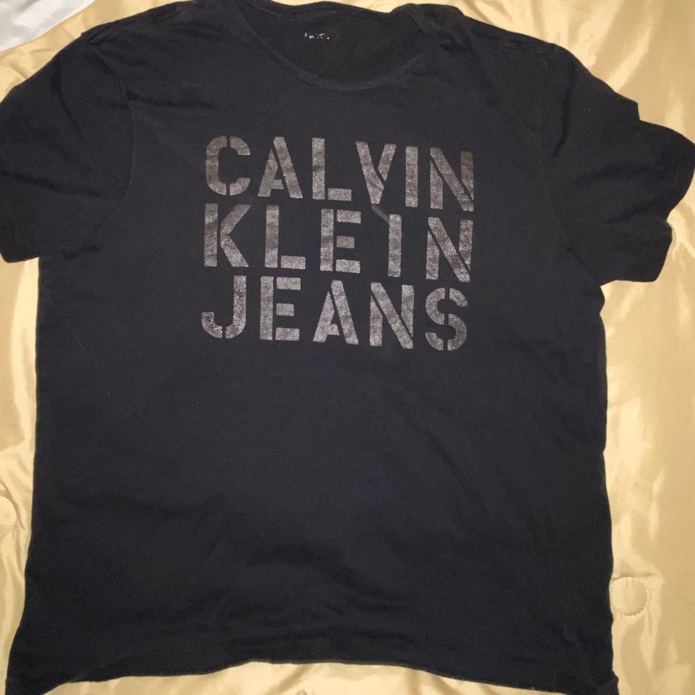 Calvin Klein Jeans T Shirt Vintage Large Unisex Black Comfortable Worn